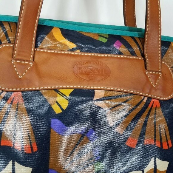 FOSSIL Color Pencil Shaving Coated Canvas Tote - Picture 2 of 4